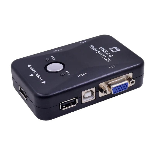 Адаптер - 2-х портовый KVM-переключатель VGA, черный Адаптер - 2-х портовый KVM-переключатель VGA, черный