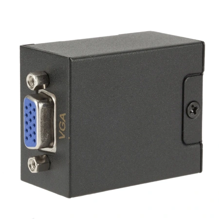 Удлинитель сигнала VGA по витой паре RJ45 (LAN) до 60 метров, пассивный, комплект, черный