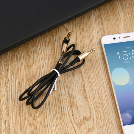 Кабель jack 3.5mm (AUX) PRO, папа-папа, 1 метр, черный