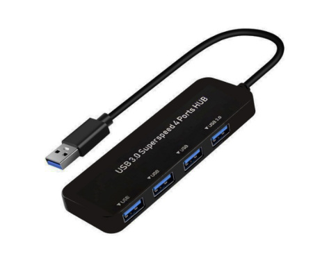 Хаб - концентратор USB3.0 - 4х USB3.0, ультра-тонкий, черный