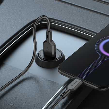 Автомобильное зарядное устройство USB BOROFONE BZ18, 1 USB QC3.0, черный