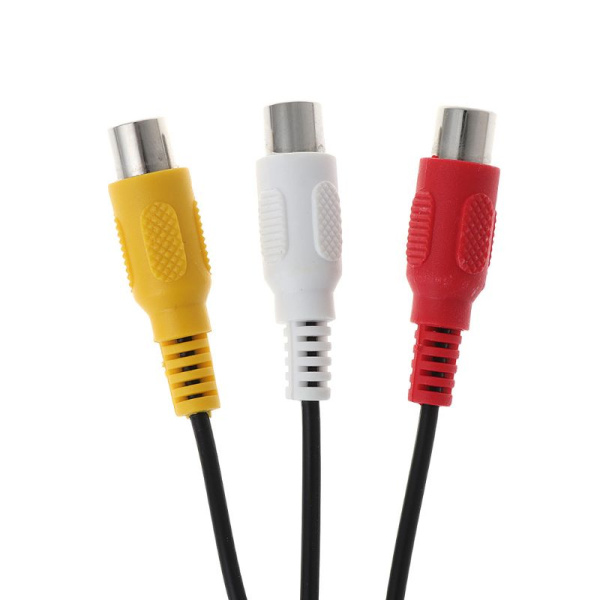 Кабель - переходник USB2.0 - 3x RCA (AV), 0,3 метра, черный Кабель - переходник USB2.0 - 3x RCA (AV), 0,3 метра, черный