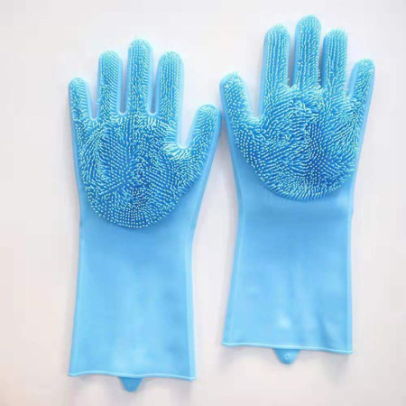 Хозяйственные силиконовые перчатки для уборки или мытья посуды, синий