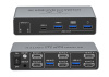Адаптер - KVM-переключатель 2×2 HDMI v2.1 – 8K 60Гц / 4K 240 Гц, USB3.0, HDR, алюминий