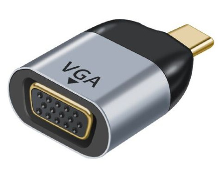Адаптер - переходник USB3.1 Type-С - VGA, mini, серебро