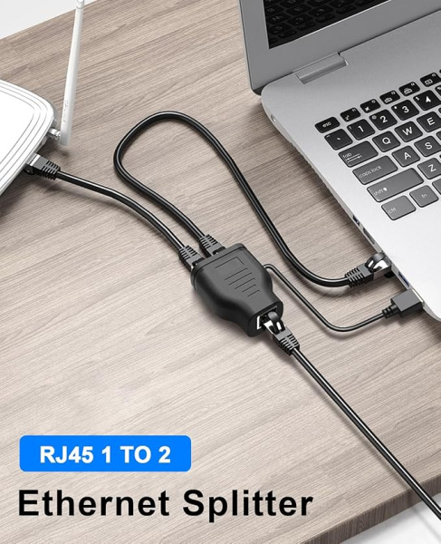 Cплиттер - разветвитель 1×2 RJ45 100 Мбит/с, активный, черный Cплиттер - разветвитель 1×2 RJ45 100 Мбит/с, активный, черный