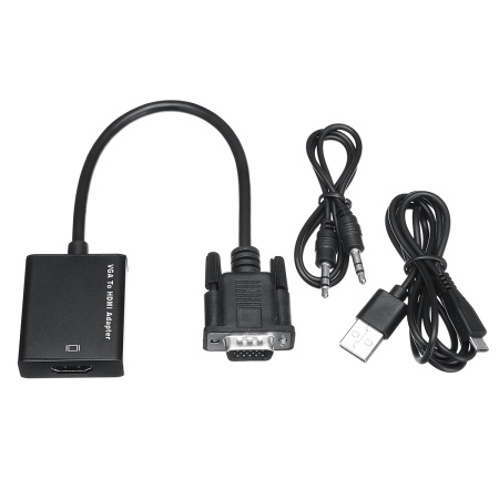 Адаптер - переходник VGA - HDMI PRO PLUS, черный