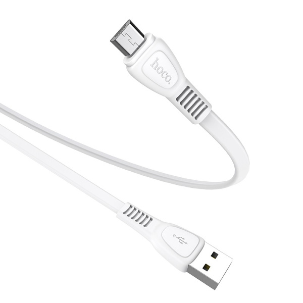 Зарядный USB дата кабель HOCO X40 MicroUSB, 2.4A, 1м, плоский, белый Зарядный USB дата кабель HOCO X40 MicroUSB, 2.4A, 1м, плоский, белый