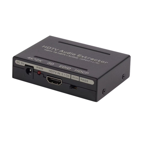 Адаптер - HDMI аудио экстрактор 4K  - оптика (Toslink/SPDIF) - jack 3.5mm (AUX), черный