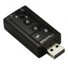 Звуковой адаптер - внешняя звуковая карта USB 3D 2.1/7.1-канальная, кнопки, черный
