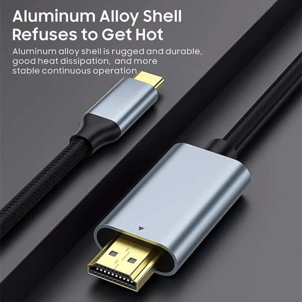 Кабель USB3.1 Type-C - HDMI, UltraHD 8K60Hz, 2 метра, черный Кабель USB3.1 Type-C - HDMI, UltraHD 8K60Hz, 2 метра, черный