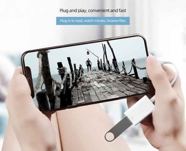 Адаптер - переходник OTG Lightning - USB3.0, ver.02, белый Адаптер - переходник OTG Lightning - USB3.0, ver.02, белый