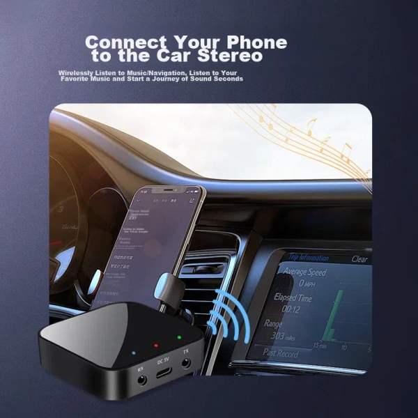 Беспроводной аудио адаптер Bluetooth v5.3 RX/TX приемник-передатчик T34, черный