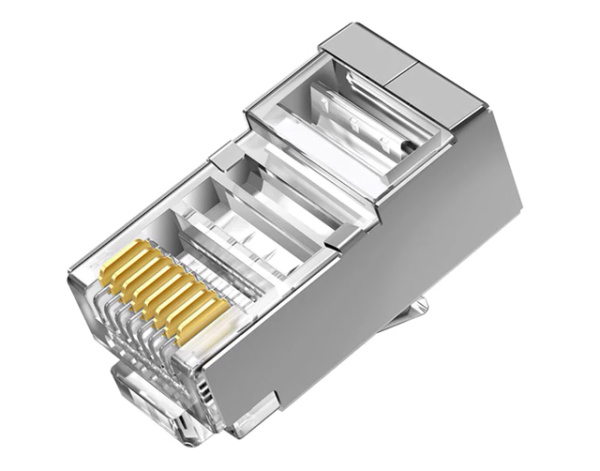 Коннектор RJ45 CAT-6, экранированный, комплект 50 шт Коннектор RJ45 CAT-6, экранированный, комплект 50 шт