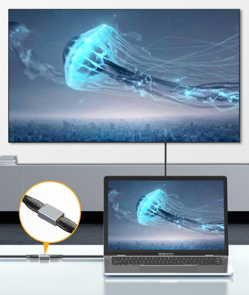 Адаптер - переходник HDMI - HDMI 2.0 4K, мама-мама, черный Адаптер - переходник HDMI - HDMI 2.0 4K, мама-мама, черный