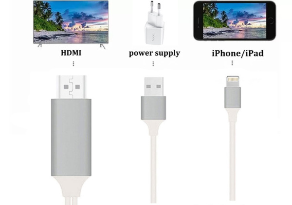 Кабель HDMI - Lightning для подключения смартфона к телевизору, 1,8 метра Кабель HDMI - Lightning для подключения смартфона к телевизору, 1,8 метра