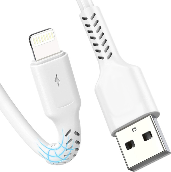 Зарядное устройство - блок питания с кабелем Lightning, 3A, USB QC3.0, белый Зарядное устройство - блок питания с кабелем Lightning, 3A, USB QC3.0, белый