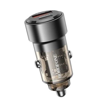 Автомобильное зарядное устройство USB BOROFONE BZ20, 1 USB QC3.0 + 1 USB Type-C PD38W, черный