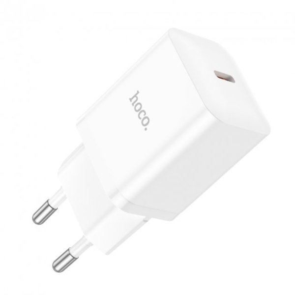Зарядное устройство сетевое - блок питания HOCO N27, 1 USB Type-C PD20W, белый Зарядное устройство сетевое - блок питания HOCO N27, 1 USB Type-C PD20W, белый