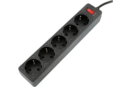 Сетевой фильтр 5bites GARDA SP5B-518 5S, 3х0.75мм2, 1,8м, черный