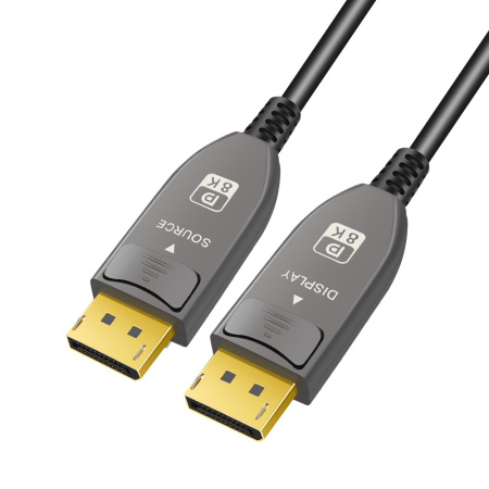 Кабель оптический DisplayPort v2.1 (DP2.1) 16K 30Гц / 4K 240Гц / 2K 300Гц / FHD 360Гц, 52 Гбит/с, 12 бит, 5 метров