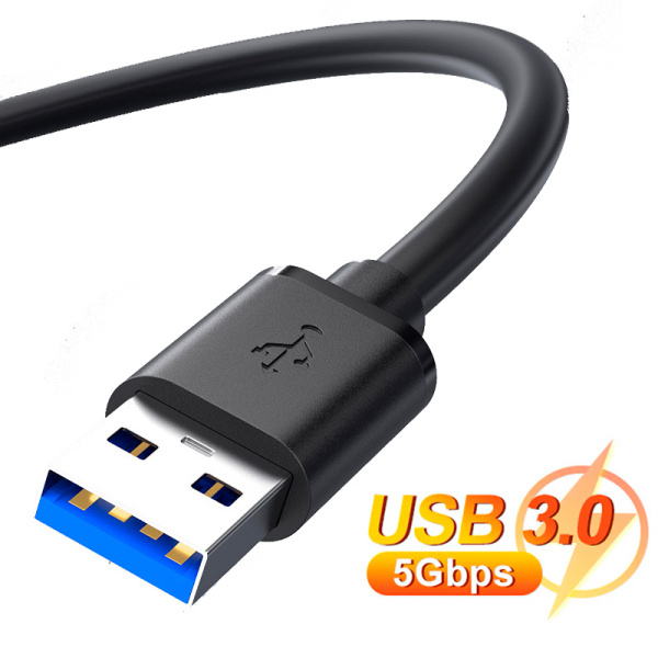 Кабель - удлинитель USB3.0, папа-папа, экранированный, 2 метра, черный Кабель - удлинитель USB3.0, папа-папа, экранированный, 2 метра, черный