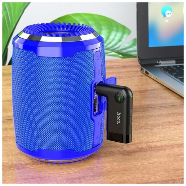 Автомобильный беспроводной AUX Bluetooth адаптер HOCO E53, черный Автомобильный беспроводной AUX Bluetooth адаптер HOCO E53, черный