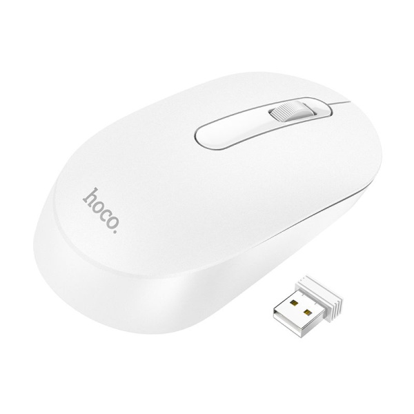 Мышь беспроводная HOCO GM14, 2,4G, 1200dpi, белый Мышь беспроводная HOCO GM14, 2,4G, 1200dpi, белый