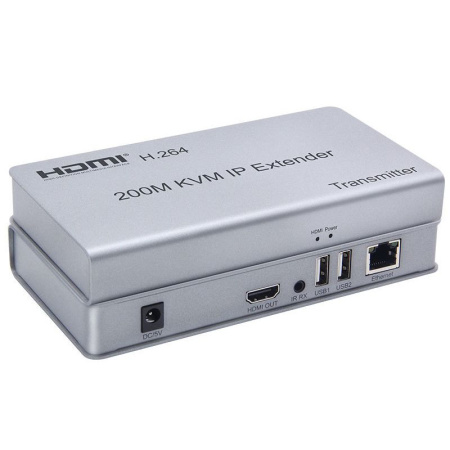 Адаптер - KVM-удлинитель HDMI 4K на 200 метров, серебро