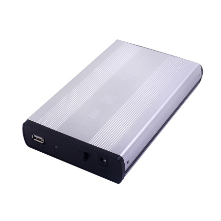 Внешний корпус - бокс SATA - USB2.0 для жесткого диска SSD/HDD 3.5”, алюминий, серебро