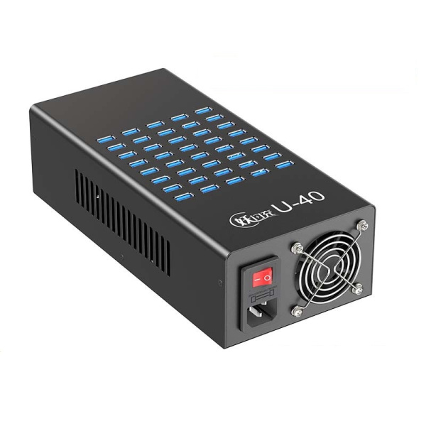 Зарядная станция на 40 USB портов mod. 1040P400WB, 5V2A/400W, активное охлаждение Зарядная станция на 40 USB портов mod. 1040P400WB, 5V2A/400W, активное охлаждение