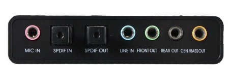 Звуковой адаптер - внешняя звуковая карта USB 3D 5.1/7.1-канальная, 3x jack 3.5mm (AUX)