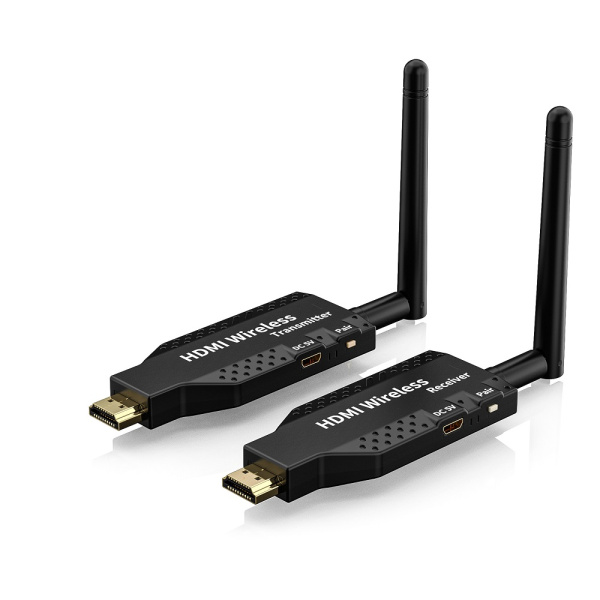 Удлинитель сигнала HDMI по Wi-Fi до 50 метров, активный, FullHD 1080p, комплект, черный Удлинитель сигнала HDMI по Wi-Fi до 50 метров, активный, FullHD 1080p, комплект, черный
