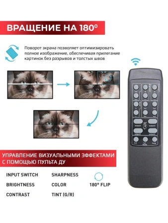 Контроллер видеостены HDMI FullHD на 4 экрана 2x2