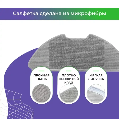 Салфетка (тряпка) - многоразовая микрофибра для робота-пылесоса Xiaomi Mi Robot Vacuum-Mop 2 Lite (MJSTL)