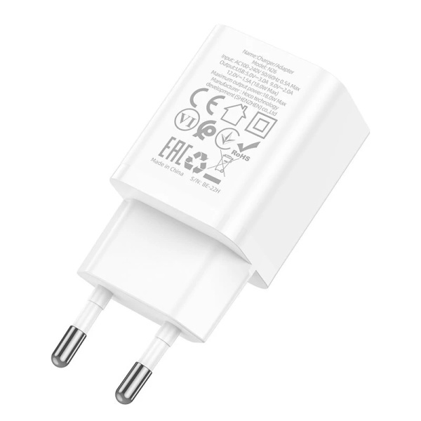 Зарядное устройство сетевое - блок питания HOCO N26, USB QC3.0, белый Зарядное устройство сетевое - блок питания HOCO N26, USB QC3.0, белый