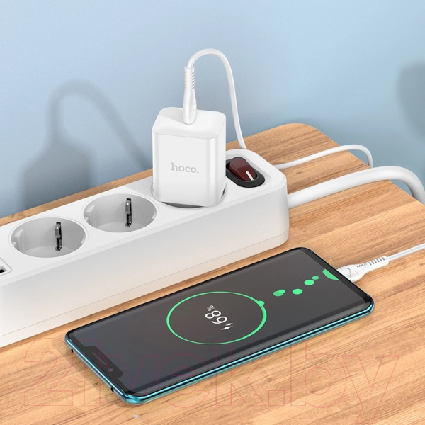 Зарядное устройство сетевое - блок питания HOCO N27, 1 USB Type-C PD20W, белый Зарядное устройство сетевое - блок питания HOCO N27, 1 USB Type-C PD20W, белый