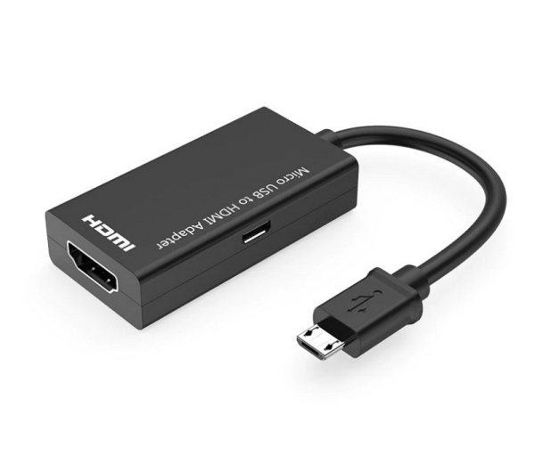 Адаптер - переходник MicroUSB - HDMI (MHL), черный Адаптер - переходник MicroUSB - HDMI (MHL), черный