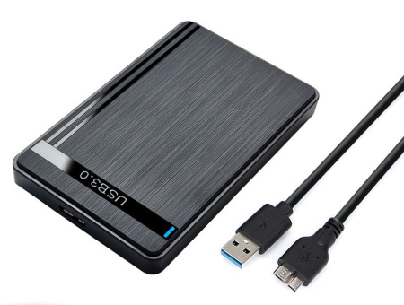 Внешний корпус - бокс SATA - MiniUSB - USB3.0 для жесткого диска SSD/HDD 2.5” ver.02, черный