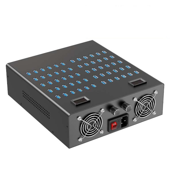 Зарядная станция на 60 USB портов mod. 1060P800WB, 5V2A/800W, активное охлаждение Зарядная станция на 60 USB портов mod. 1060P800WB, 5V2A/800W, активное охлаждение
