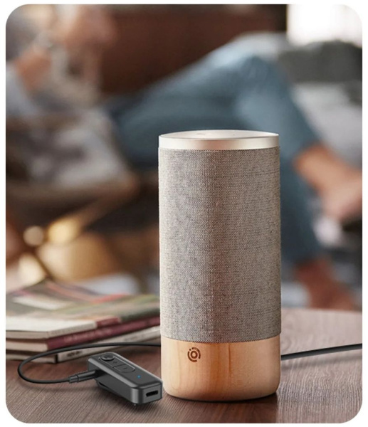 Аудио адаптер Hi-Fi D58 приемник-передатчик (TX/RX) Bluetooth v5.3 - AUX 3.5мм, для дома и автомобиля, громкая связь (handsfree), с клипсой
