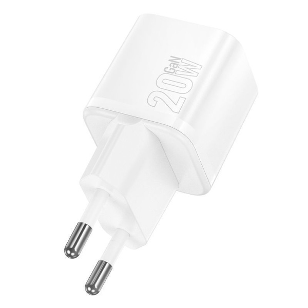 Зарядное устройство сетевое - блок питания HOCO N65, USB Type-C PD20W + USB QC3.0, белый
