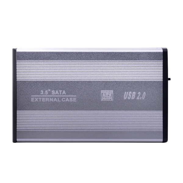 Внешний корпус - бокс SATA - USB2.0 для жесткого диска SSD/HDD 3.5”, алюминий, серебро Внешний корпус - бокс SATA - USB2.0 для жесткого диска SSD/HDD 3.5”, алюминий, серебро