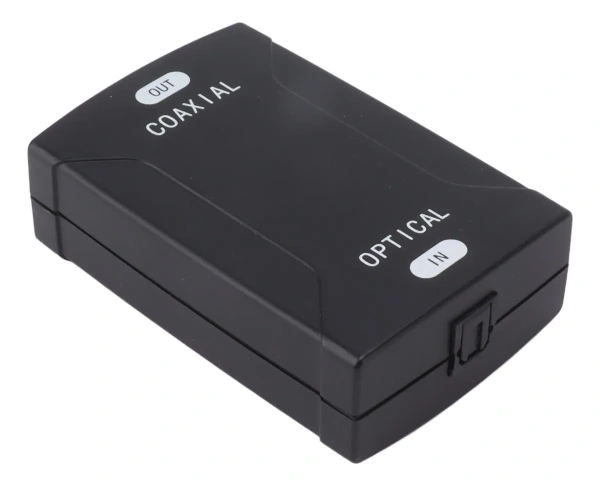 Цифровой преобразователь оптического сигнала в коаксиальный - OPTICAL (spdif, toslink) to COAXIAL, черный Цифровой преобразователь оптического сигнала в коаксиальный - OPTICAL (spdif, toslink) to COAXIAL, черный