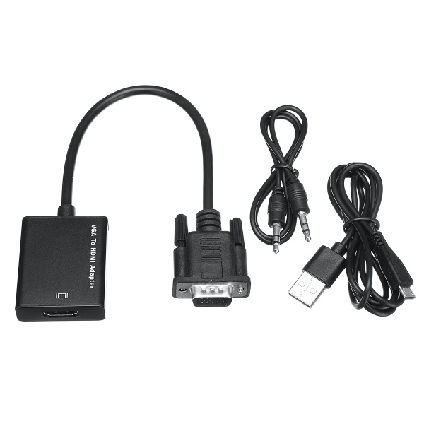 Адаптер - переходник VGA - HDMI PRO PLUS, черный Адаптер - переходник VGA - HDMI PRO PLUS, черный