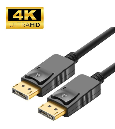 Кабель DisplayPort - DisplayPort, UltraHD 4K, папа-папа, 1,8 метра, черный