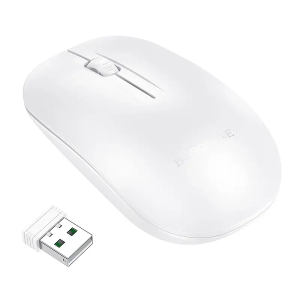 Мышь беспроводная Borofone BG14, 2,4G, 1000dpi, белый Мышь беспроводная Borofone BG14, 2,4G, 1000dpi, белый