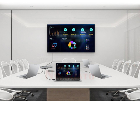 Адаптер - 4-х портовый KVM-переключатель 4K HDMI USB, серебро