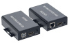 KVM-удлинитель HDMI USB по витой паре RJ45 UTP (LAN) до 60 метров, FullHD 1080p, комплект, с креплениями, черный