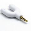 Адаптер - переходник jack 3.5mm (AUX) - 2x jack 3.5mm (AUX), наушники / микрофон, белый